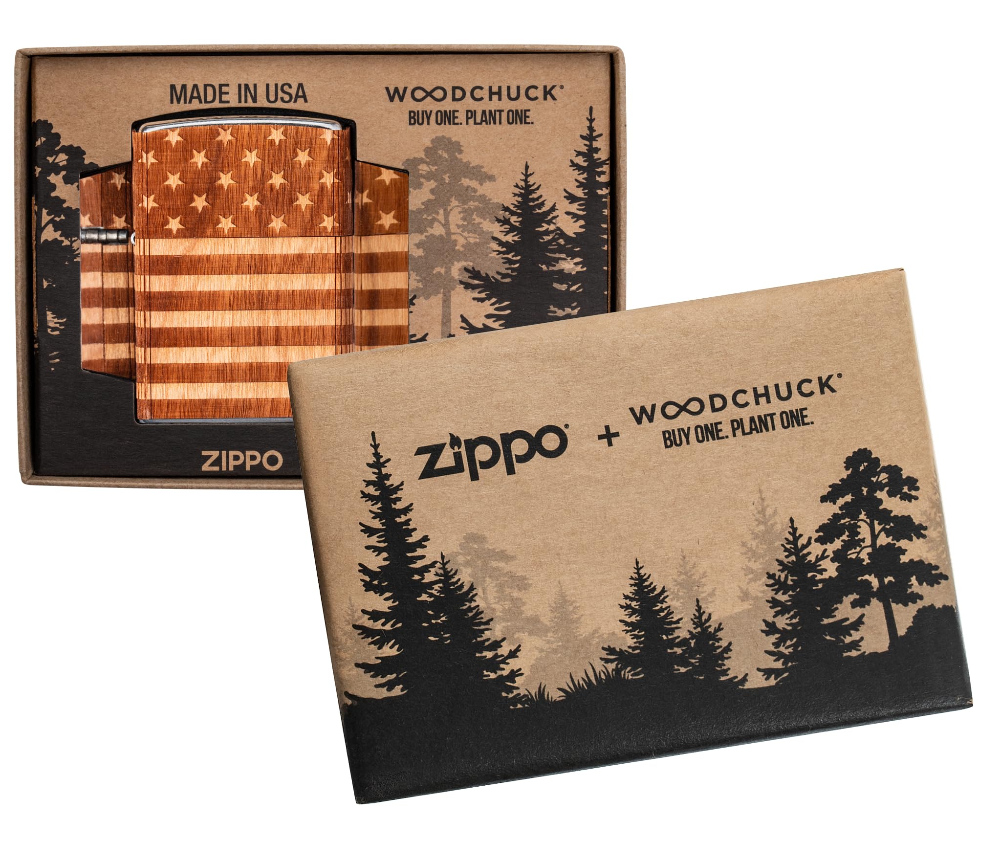 Amazon.com: Zippo Woodchuck USA American Flag Wrap Pocket Lighter